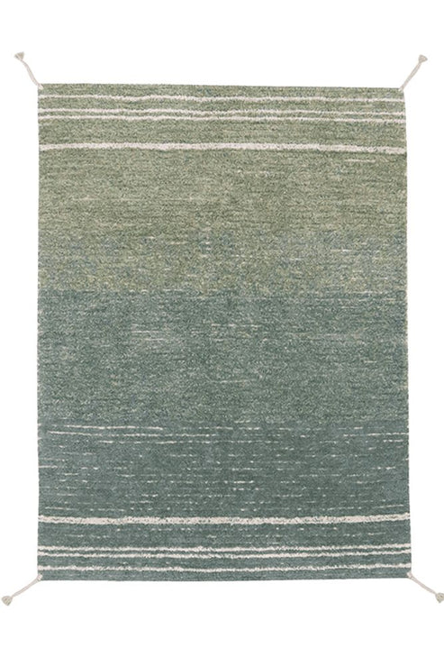 Reversible washable rug Twin Vintage Blue