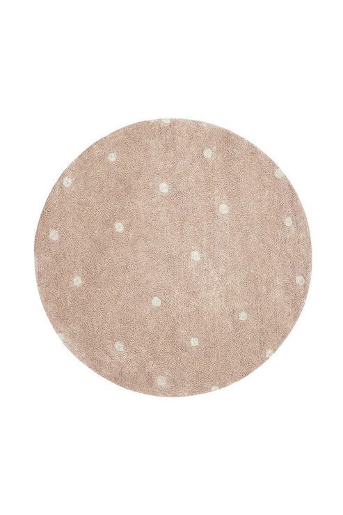 Washable rug Round Dot  Rose