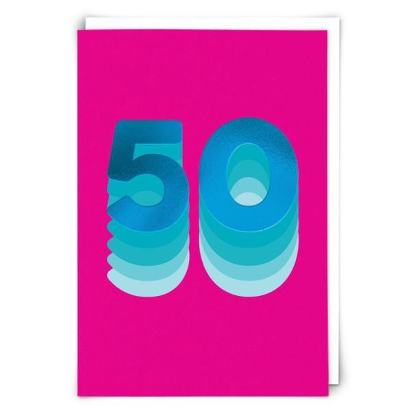 Teal 50 Birthday Card - Thirty Six Knots - thirtysixknots.com