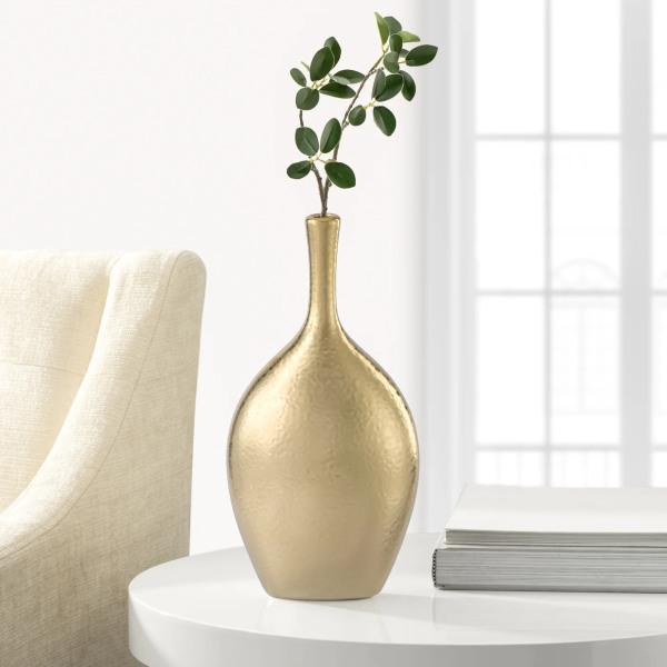 LILO DIMPLED CERAMIC 12.25H" VASE - GOLD - Thirty Six Knots - thirtysixknots.com
