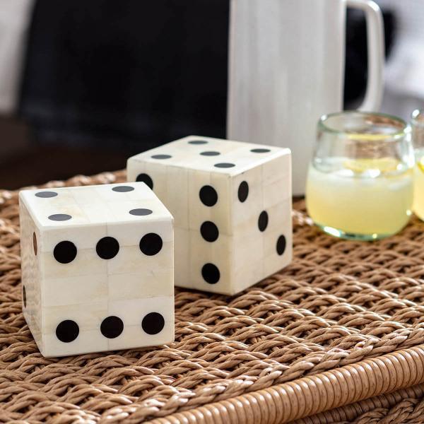 Regina Andrew Oversized Bone Gaming Dice Pair - Thirty Six Knots - thirtysixknots.com