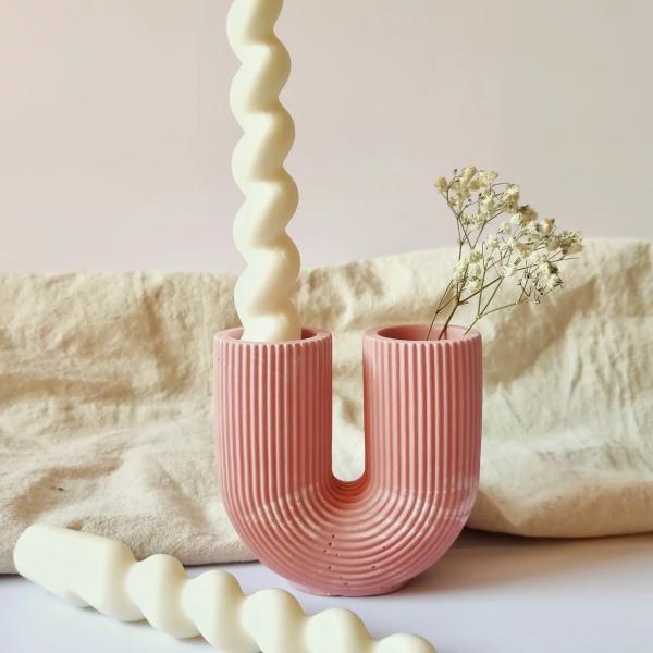Nordic style U-shaped candlestick - Rose - Thirty Six Knots - thirtysixknots.com