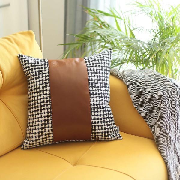 Boho-Chic Decorative Vegan Faux Leather Pillow - Thirty Six Knots - thirtysixknots.com