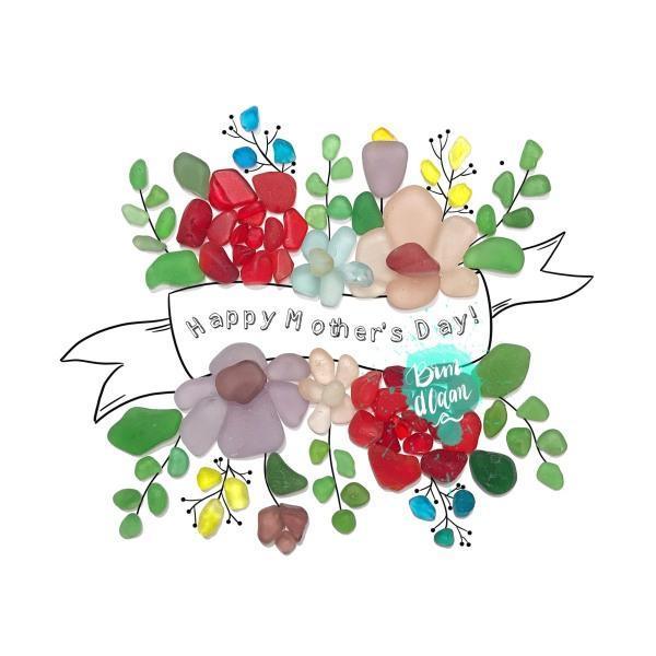 Happy Mother’s Day Sea Glass greeting card by Brin d’Ocean - Thirty Six Knots - thirtysixknots.com