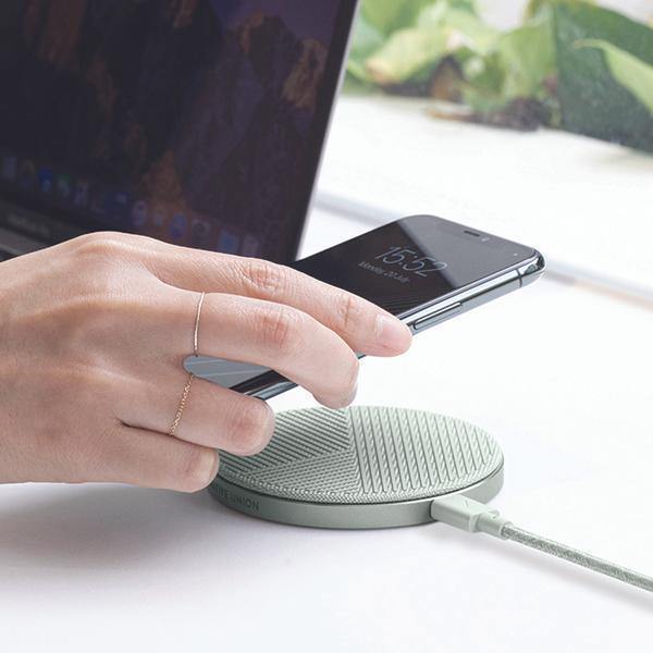 NATIVE UNION DROP WIRELESS FABRIC CHARGER SAGE - Thirty Six Knots - thirtysixknots.com