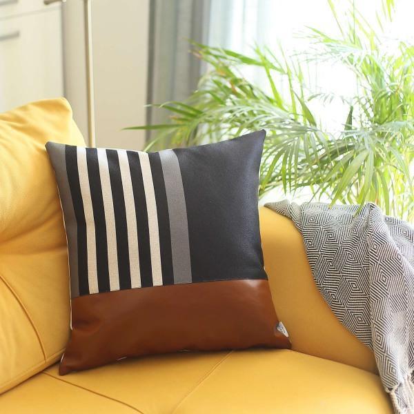 Boho-Chic Decorative Vegan Faux Leather Pillow - Thirty Six Knots - thirtysixknots.com