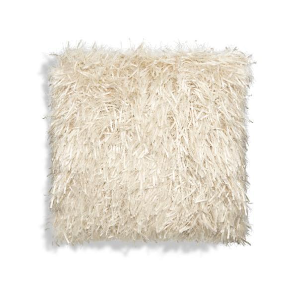 Logan White Woven Shaggy Pillow - Thirty Six Knots - thirtysixknots.com