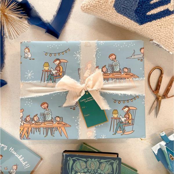 Hanukkah Family Wrapping Paper - Set of 3 - Thirty Six Knots - thirtysixknots.com