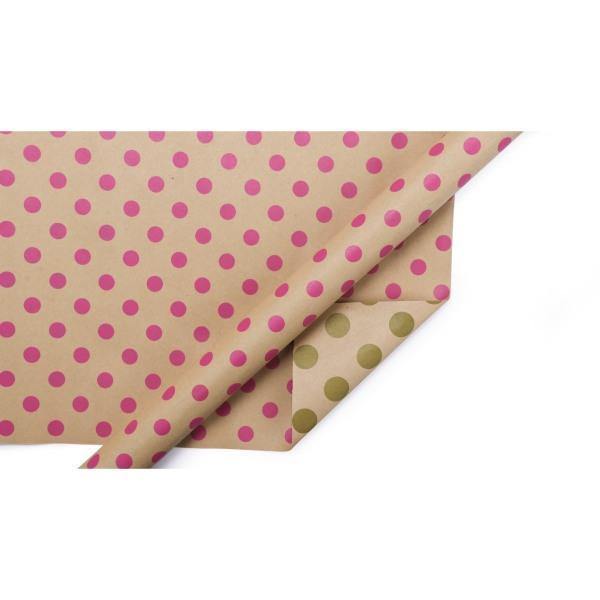 Polka Dot Reversible Kraft Wrapping Paper Sheets - Thirty Six Knots - thirtysixknots.com
