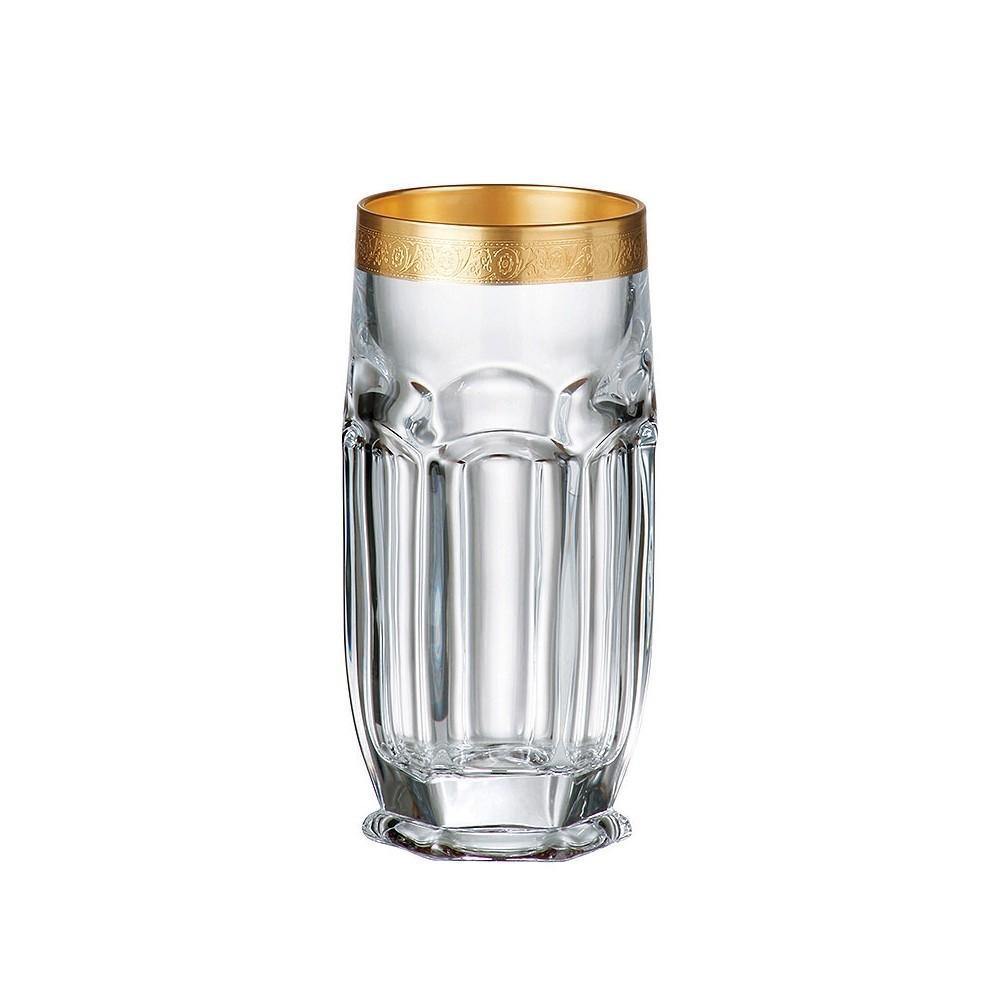 Crystalite Bohemia Safari Gold Highball Tumbler 300ml Set of 6 - Thirty Six Knots - thirtysixknots.com