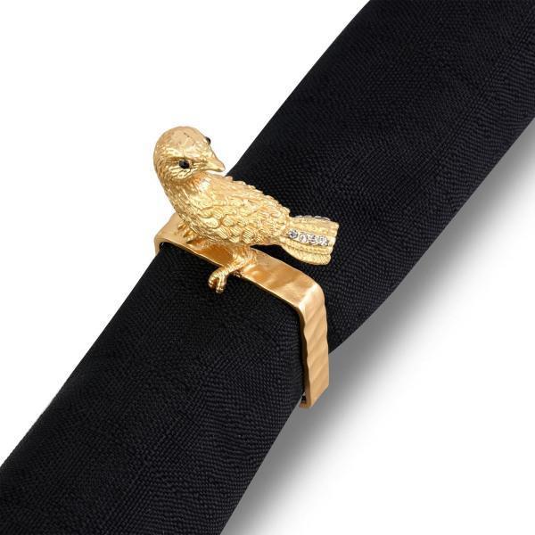 Gold Bird Napkin Rings Set of 4 - Thirty Six Knots - thirtysixknots.com