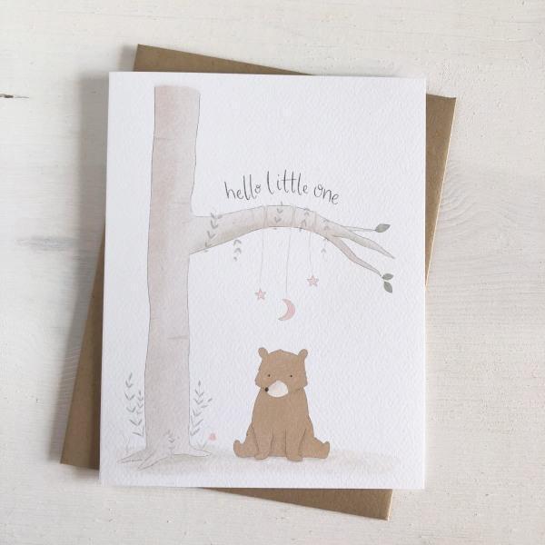 Hello Little One - Bear Baby Greeting Card - Thirty Six Knots - thirtysixknots.com