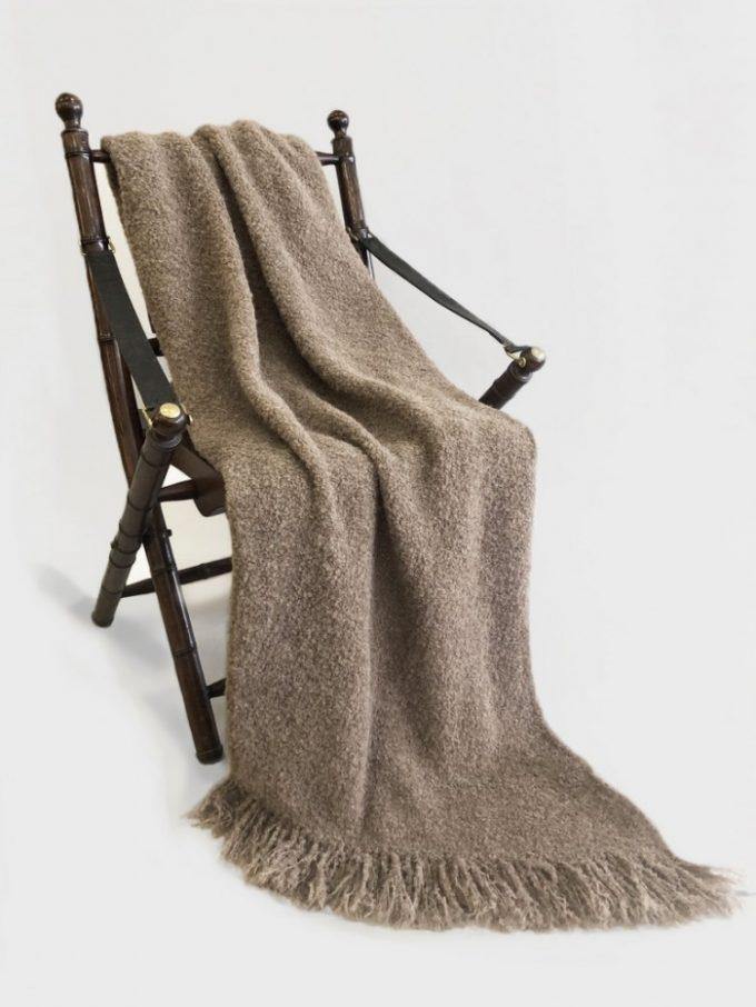 LATIERRA Boucle Fringed Alpaca Throw - Thirty Six Knots - thirtysixknots.com