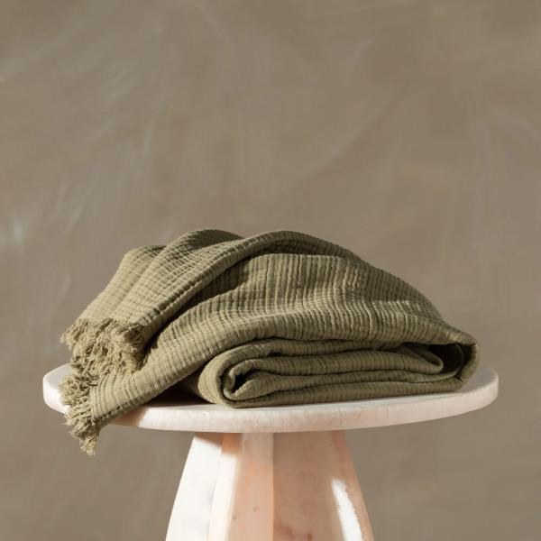 Enes Throw - Olive - Thirty Six Knots - thirtysixknots.com