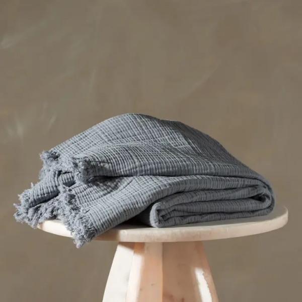 Enes Throw - Pale Grey - Thirty Six Knots - thirtysixknots.com