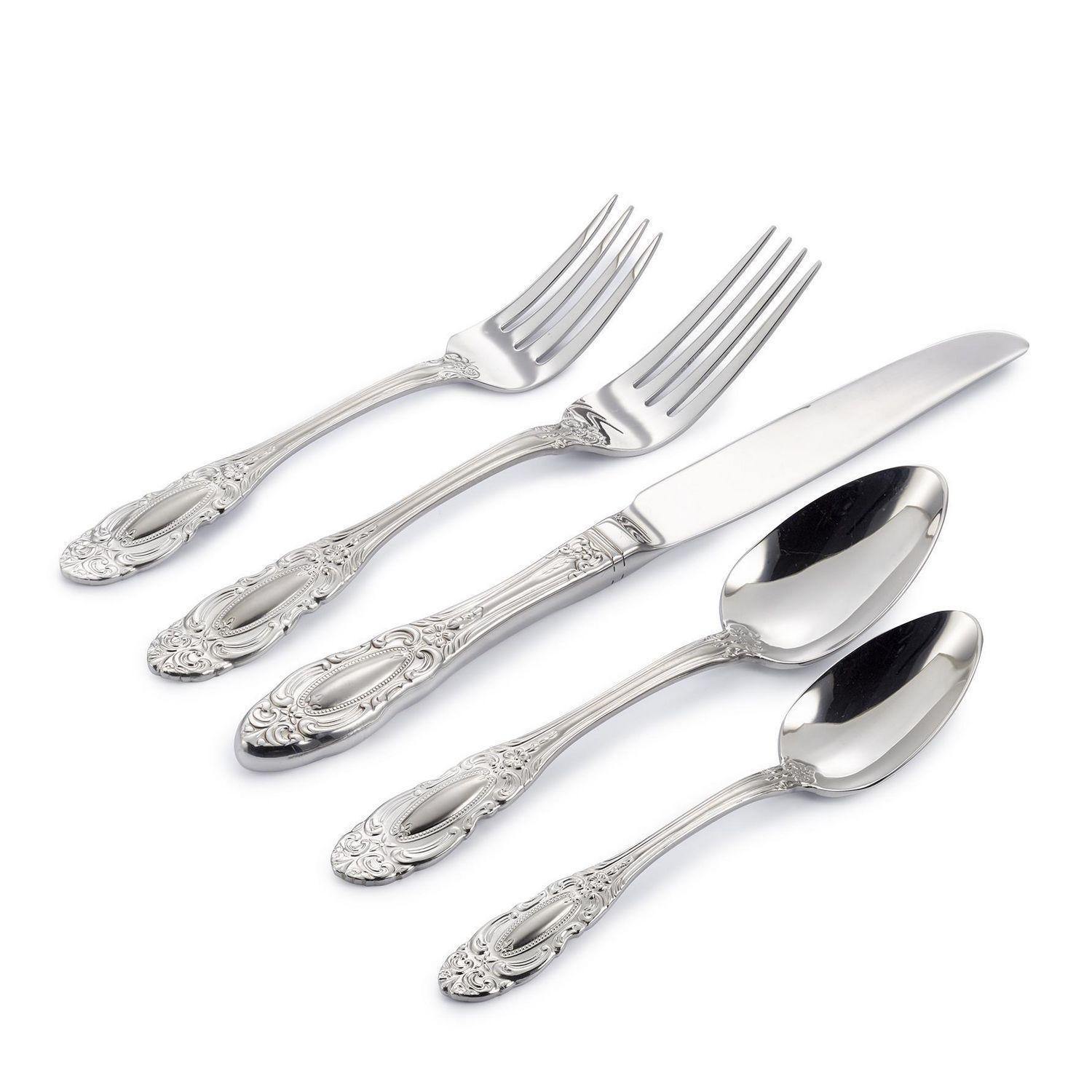 Duchesse Contrast Finish 18/10 Stainless Steel 20 Piece Flatware Set - Thirty Six Knots - thirtysixknots.com