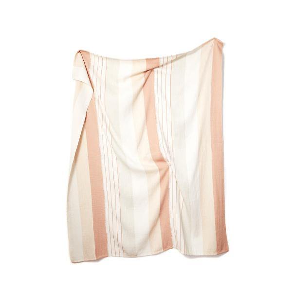 Cotton Pantelho Throw Peach & Sage - Thirty Six Knots - thirtysixknots.com