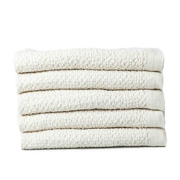 Lattice Linen Towel Ivory Compact Bath Towel (L) - Thirty Six Knots - thirtysixknots.com