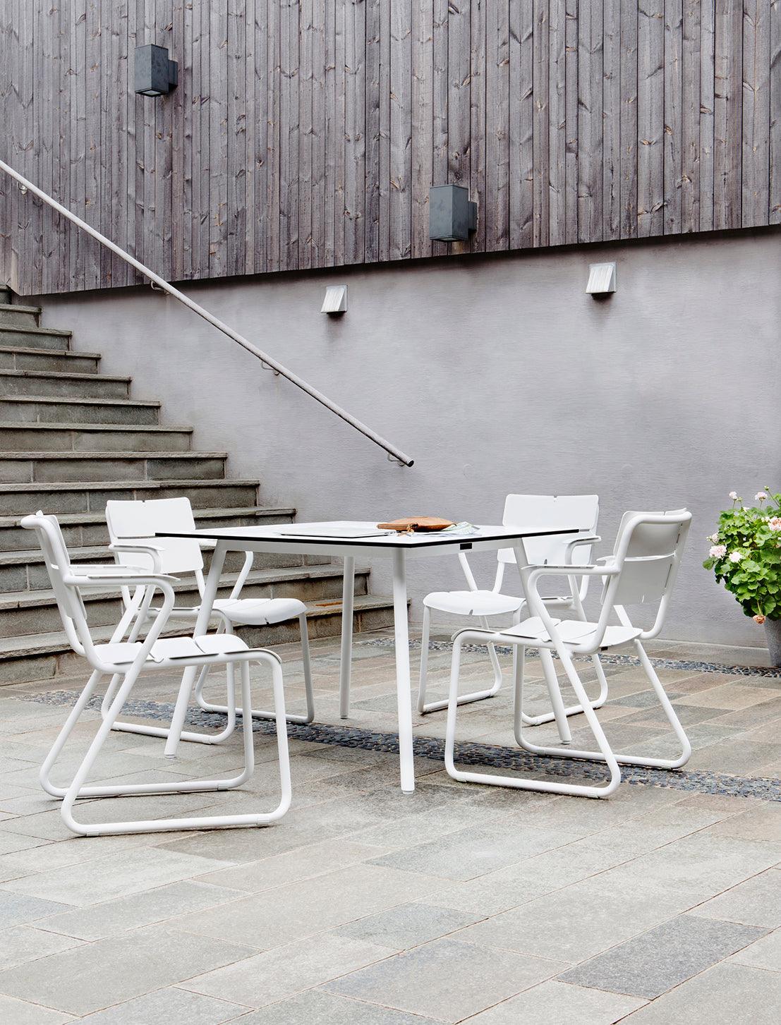 REEF SQUARE DINING TABLE WITH STAINLESS STEEL BASE - Thirty Six Knots - thirtysixknots.com