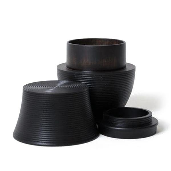 Morihata Karmi Wooden Tea Canister, Kama Sumi (Black) - Thirty Six Knots - thirtysixknots.com