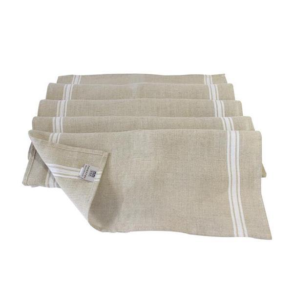 Thieffry Monogramme Linen White Table Runner - Thirty Six Knots - thirtysixknots.com