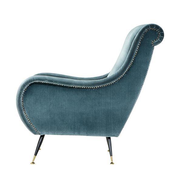 Turquoise Velvet Giardino Chair - Thirty Six Knots - thirtysixknots.com