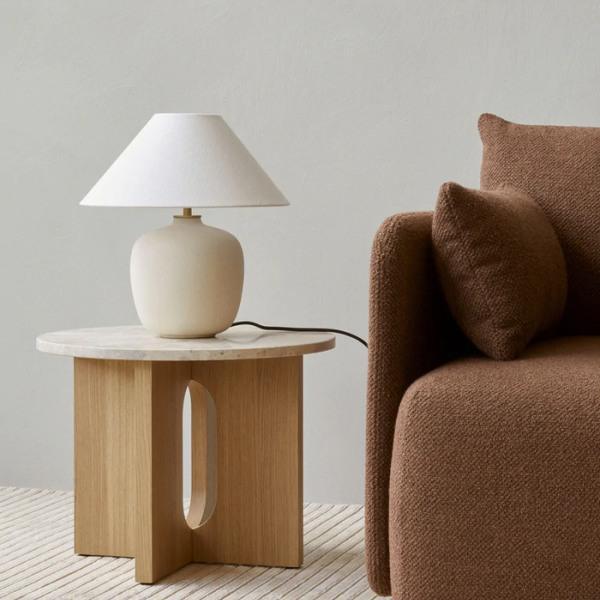 Audo Copenhagen Androgyne Side Table, 20in, Natural Oak Base/Kunis Breccia - Thirty Six Knots - thirtysixknots.com