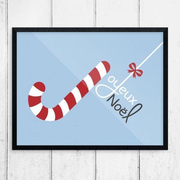 Joyeux Noel Candy Cane Greeting Card - Thirty Six Knots - thirtysixknots.com