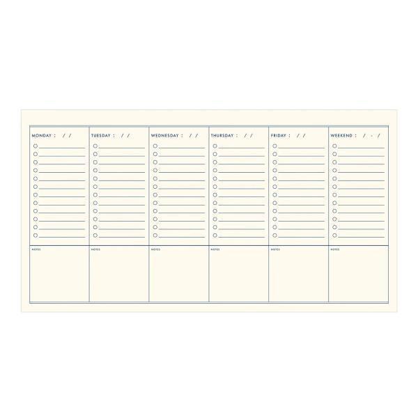 Weekly To Do Checklist Planner Peppercorn Cover | White Ink - Thirty Six Knots - thirtysixknots.com