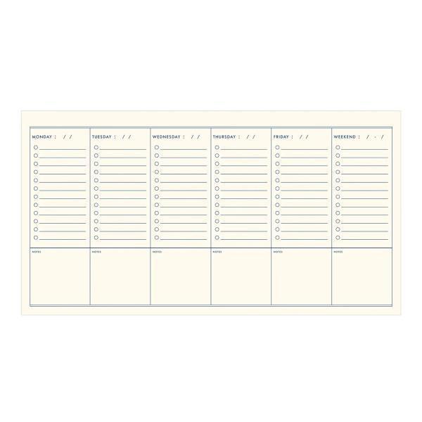 Weekly To Do Checklist Planner Peppercorn Cover | White Ink - Thirty Six Knots - thirtysixknots.com