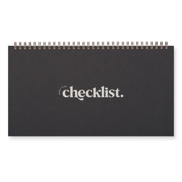 Weekly To Do Checklist Planner Peppercorn Cover | White Ink - Thirty Six Knots - thirtysixknots.com