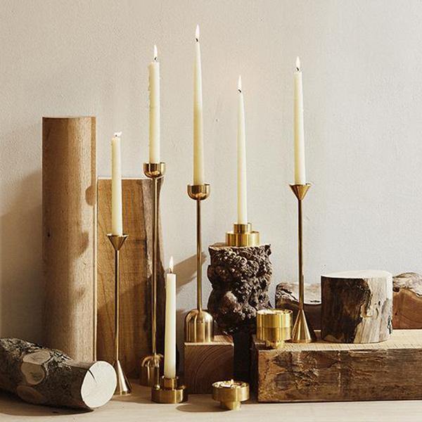 Brass Cone Spindle Candle Holder - Thirty Six Knots - thirtysixknots.com