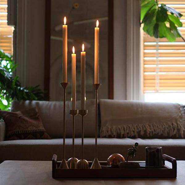 Brass Cone Spindle Candle Holder - Thirty Six Knots - thirtysixknots.com