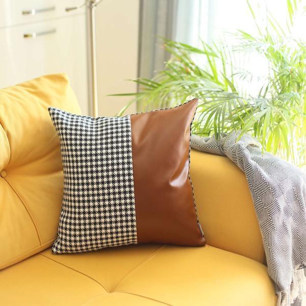 Boho-Chic Decorative Vegan Faux Leather Pillow - Thirty Six Knots - thirtysixknots.com