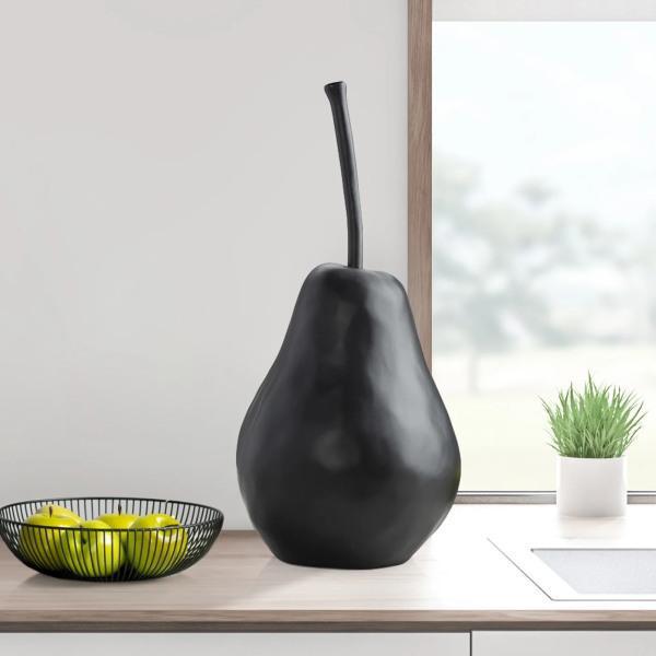 GRAND PEAR OVERSIZED RESIN DECOR SCULPTURE - BLACK - Thirty Six Knots - thirtysixknots.com