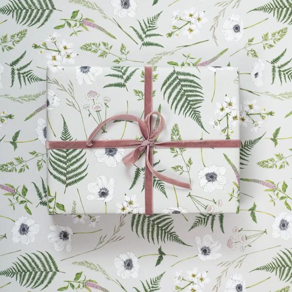 Wild Meadow - Grey - Gift Wrap - Thirty Six Knots - thirtysixknots.com