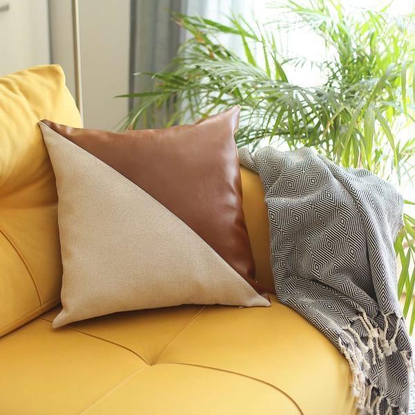 Boho-Chic Decorative Vegan Faux Leather Pillow - Thirty Six Knots - thirtysixknots.com