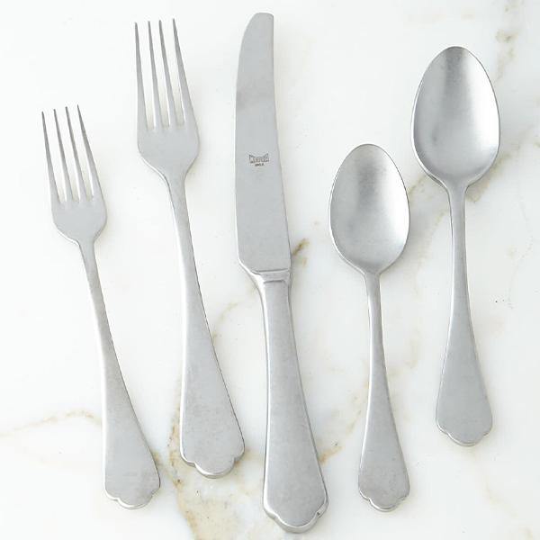 Mepra Dolce Vita 5 Pieces Flatware Plate Setting Vintage Peltro Stock - Thirty Six Knots - thirtysixknots.com