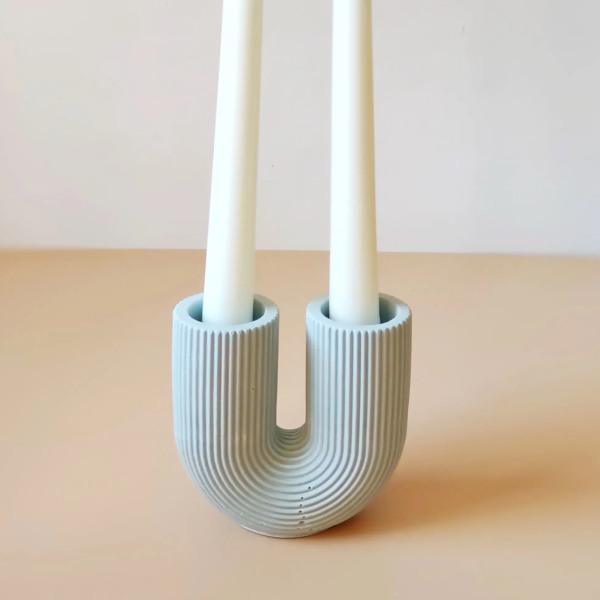 Nordic style U-shaped candlestic - Blue - Thirty Six Knots - thirtysixknots.com
