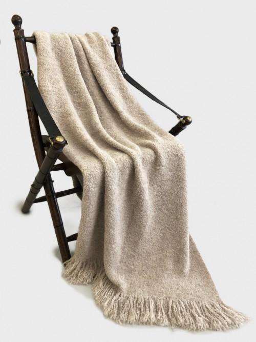 LATIERRA Boucle Fringed Alpaca Throw - Thirty Six Knots - thirtysixknots.com