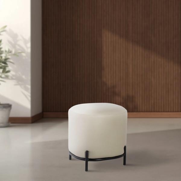 Pender Pin Leg Vegan Faux Leather Stool - Taupe - Thirty Six Knots - thirtysixknots.com