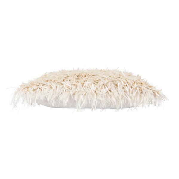 Logan White Woven Shaggy Pillow - Thirty Six Knots - thirtysixknots.com