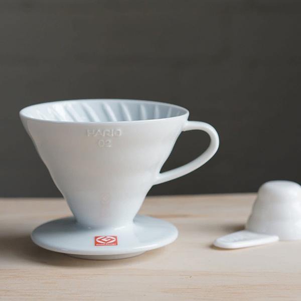 Hario V60-02 White Ceramic Pour Over Dripper - Thirty Six Knots - thirtysixknots.com