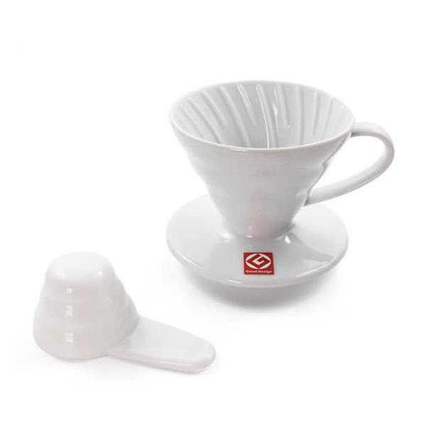 Hario V60-02 White Ceramic Pour Over Dripper - Thirty Six Knots - thirtysixknots.com