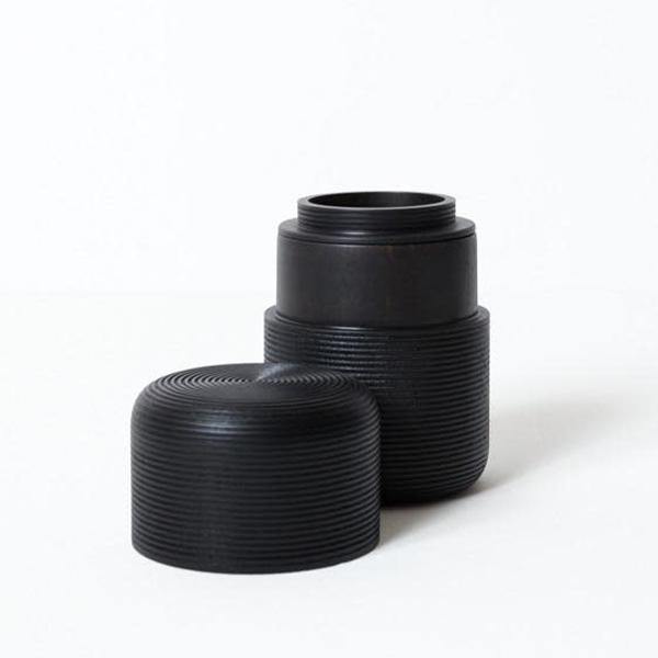 Morihata Karmi Wooden Tea Canister, Tawara Sumi (Black) - Thirty Six Knots - thirtysixknots.com