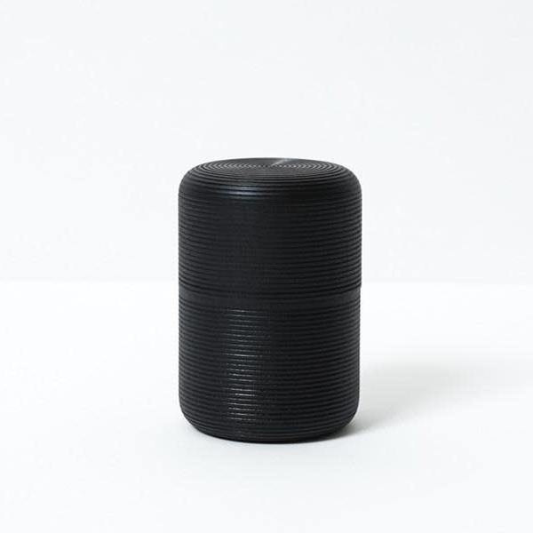 Morihata Karmi Wooden Tea Canister, Tawara Sumi (Black) - Thirty Six Knots - thirtysixknots.com