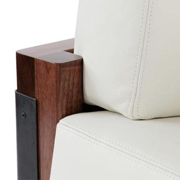 Lincoln Lounge Chair - Walnut, Blackened Steel, White Leather - Thirty Six Knots - thirtysixknots.com