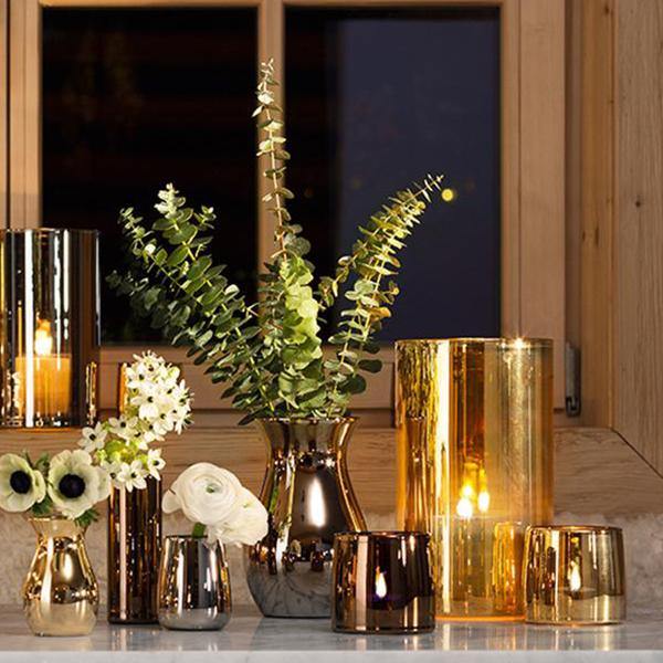 LSA International Flower Metallic Glass CylinderVase - Thirty Six Knots - thirtysixknots.com