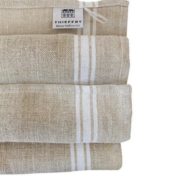 Thieffry Monogramme Linen White Table Runner - Thirty Six Knots - thirtysixknots.com