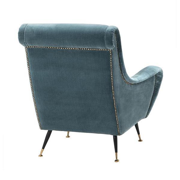 Turquoise Velvet Giardino Chair - Thirty Six Knots - thirtysixknots.com